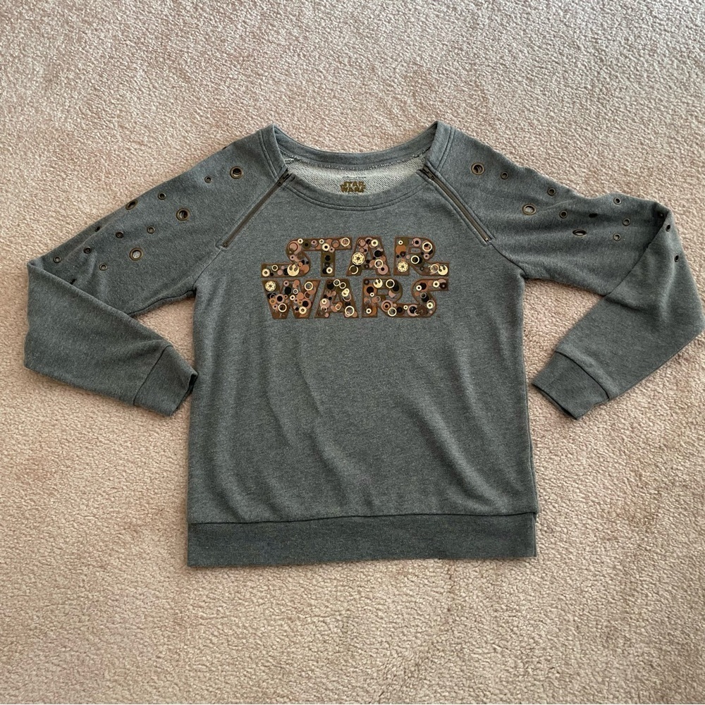 Disney Parks Womens Star Wars M sweatshirt zippers Grommet